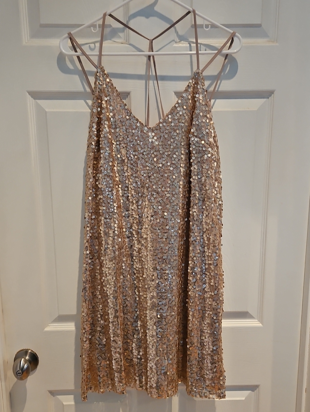 Xhilaration Champagne Sequin Mini Dress